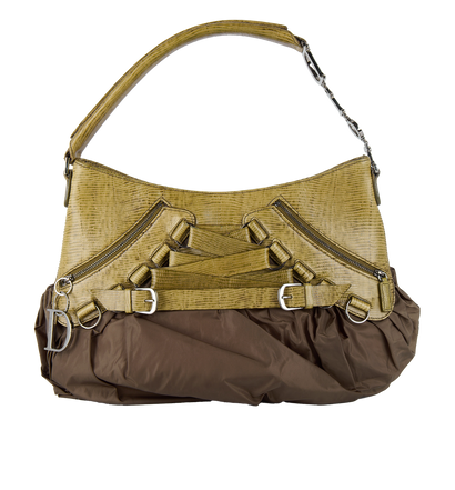 Lizard Embossed Hobo Bag, front view